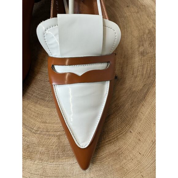 GiaoDeen Women’s Leather Kitten Pointed Toe Stiletto Mid Heel Pumps - Picture 4 of 11